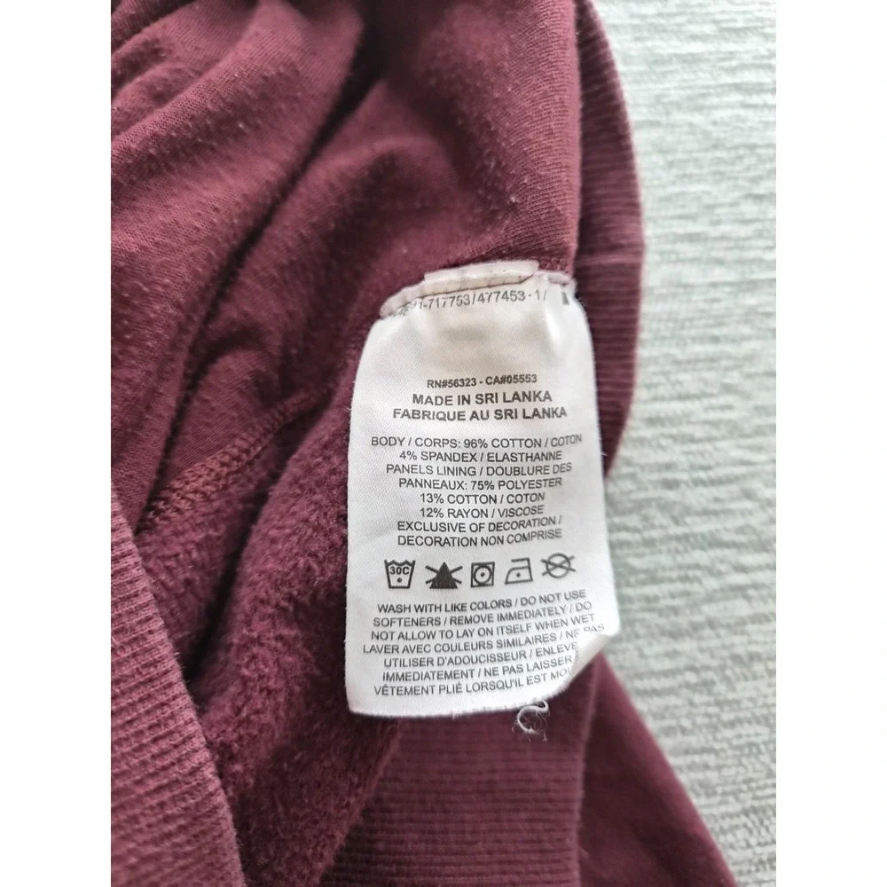 Nike Hoodie Womens Large Maroon Logo Cotton Fleece Lined Asymmetric Full Zip